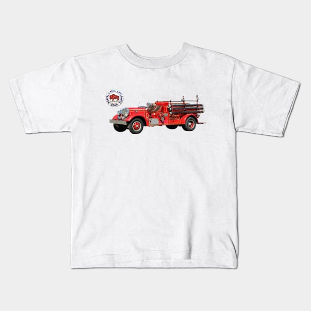 Buffalo Fire Apparatus Kids T-Shirt by Chasing Blue